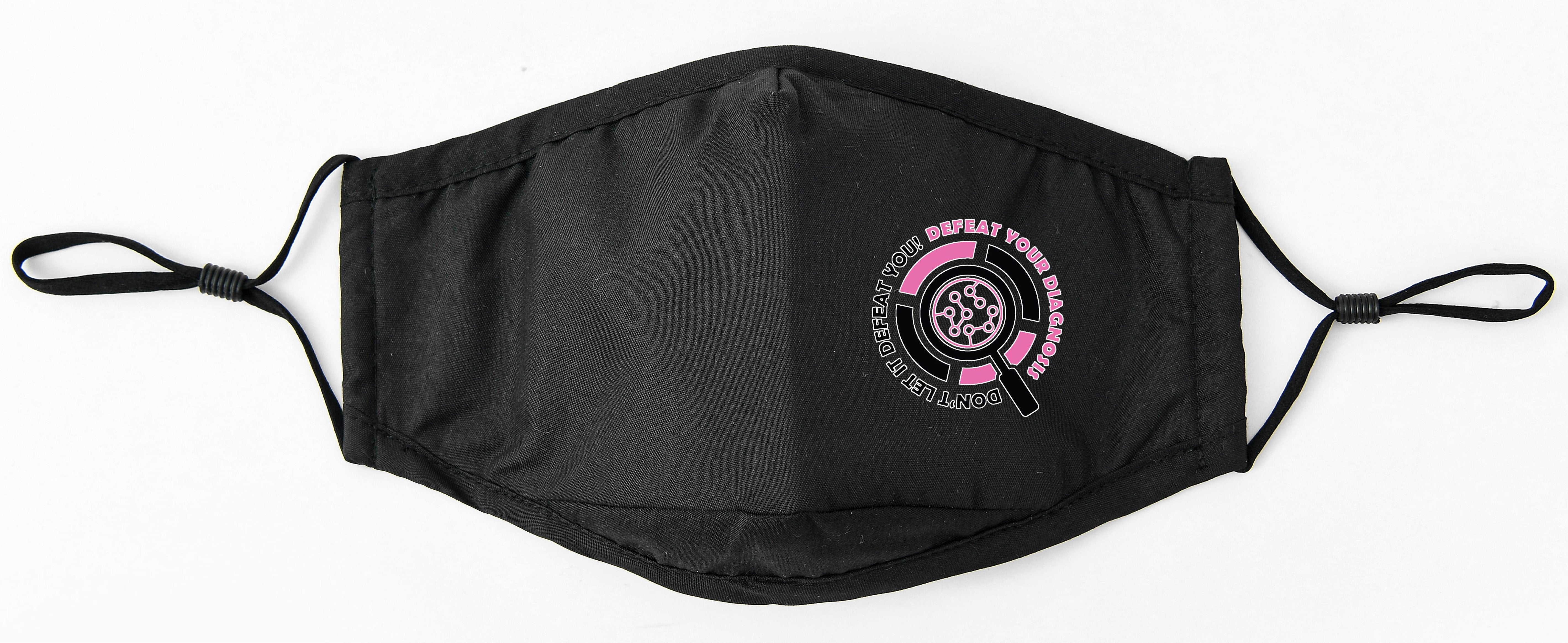 Defeat Your Diagnosis Circle logo face Mask with adjustable straps